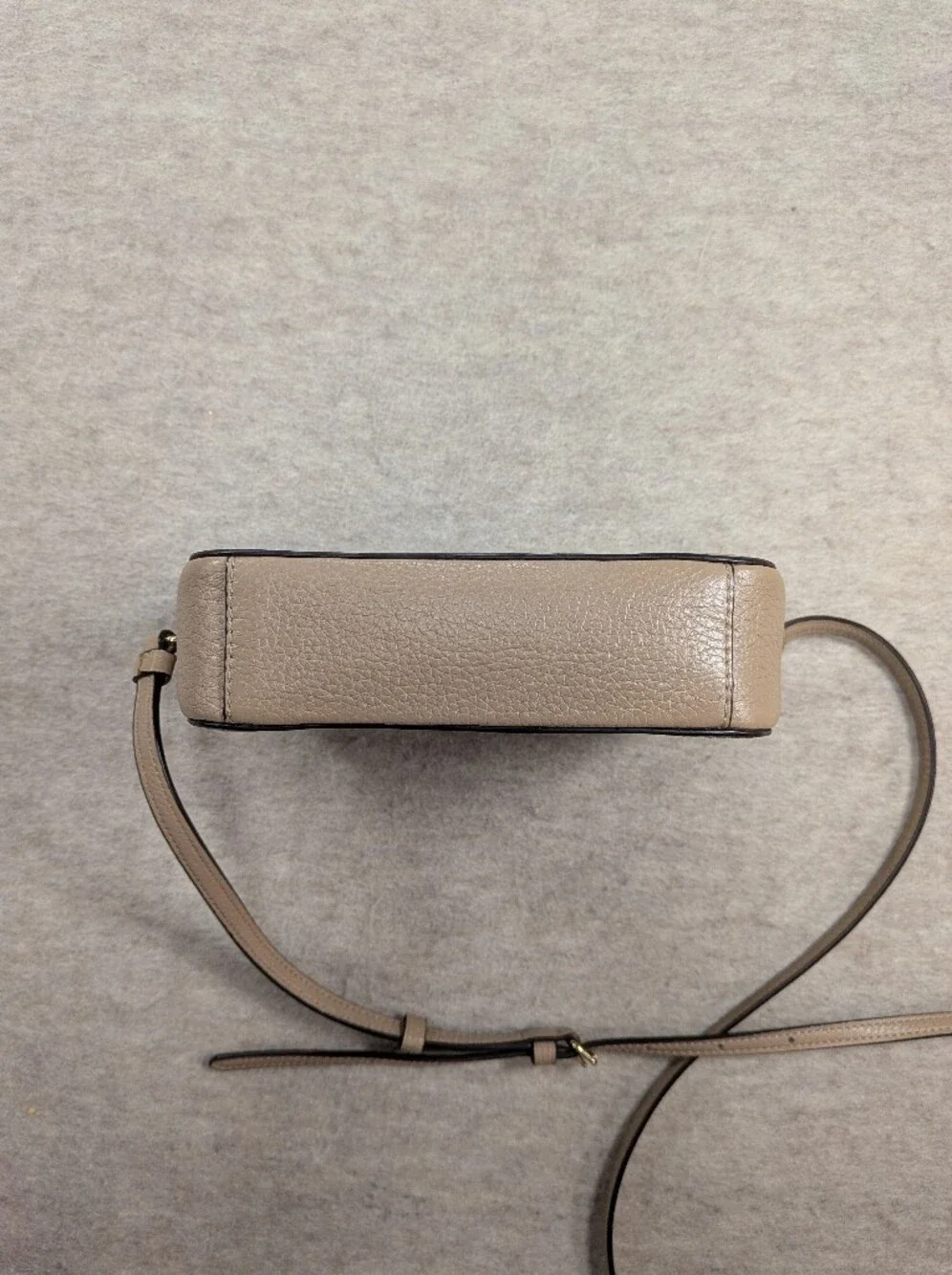 Coach Pebbled Leather Crossbody Jamie Camera Bag Taupe Beige Purse Compact
